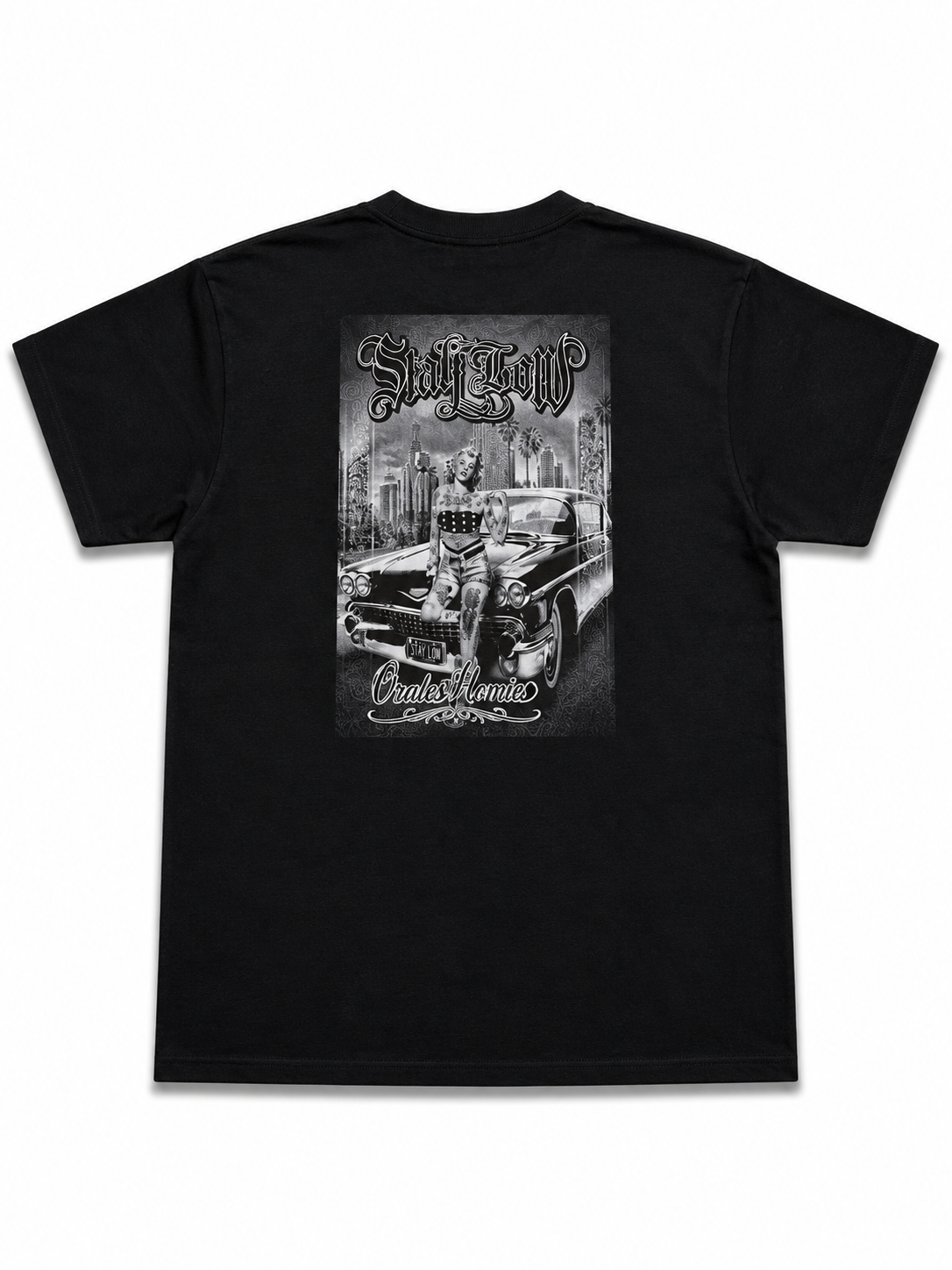 American Printed Tee “Marylin Monroe _Stay Low” Black _ CLEARANCE _