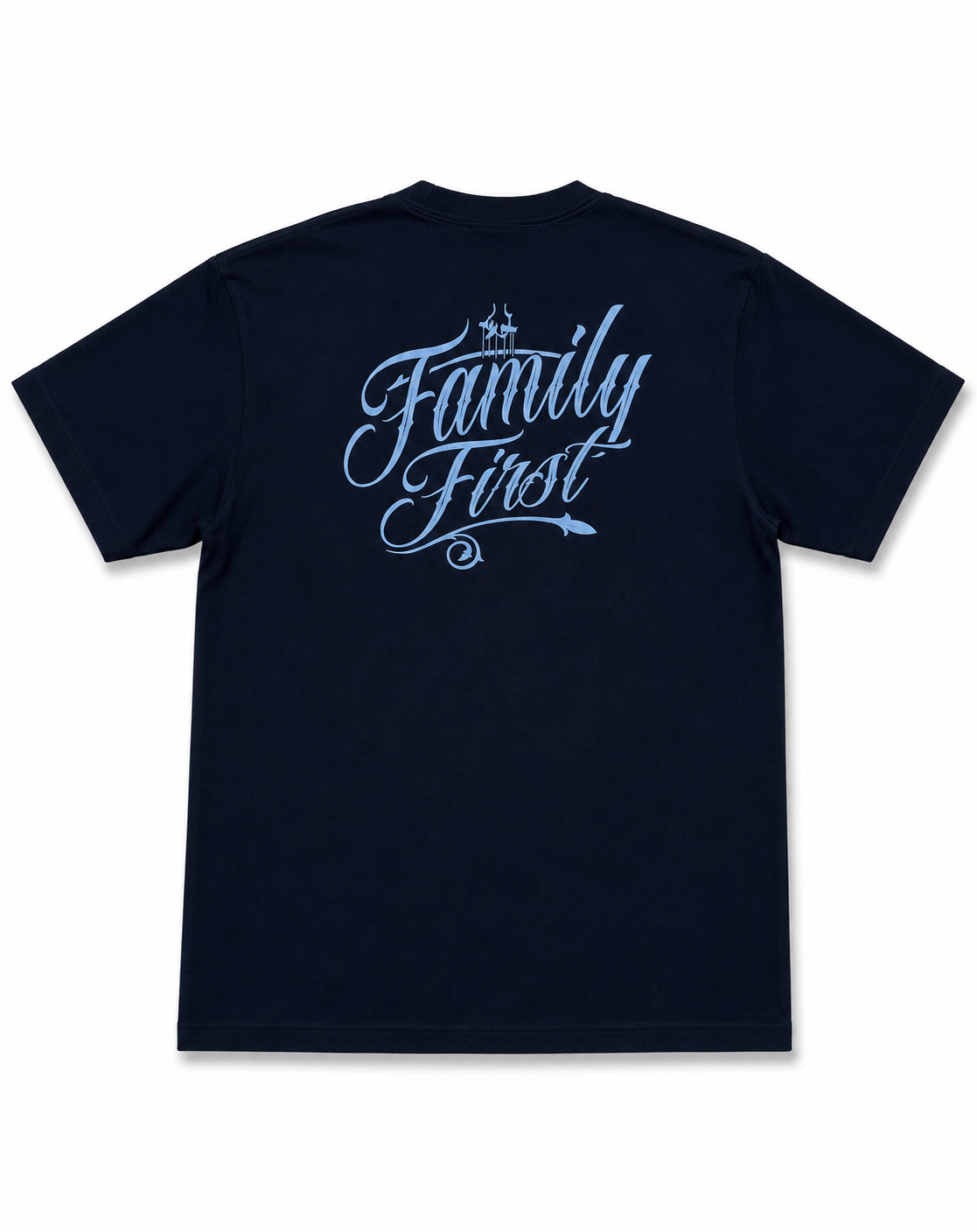 American Printed Tee "Family Comes First_ Never Forget" / Black _ CLEARANCE _