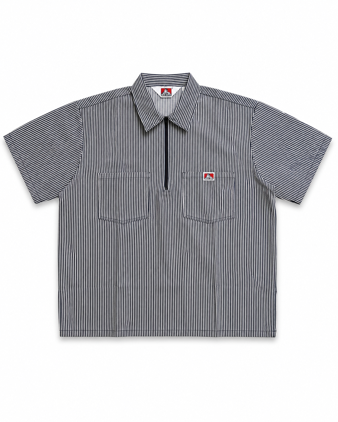 Ben Davis Short Sleeve Striped Quarter Zip