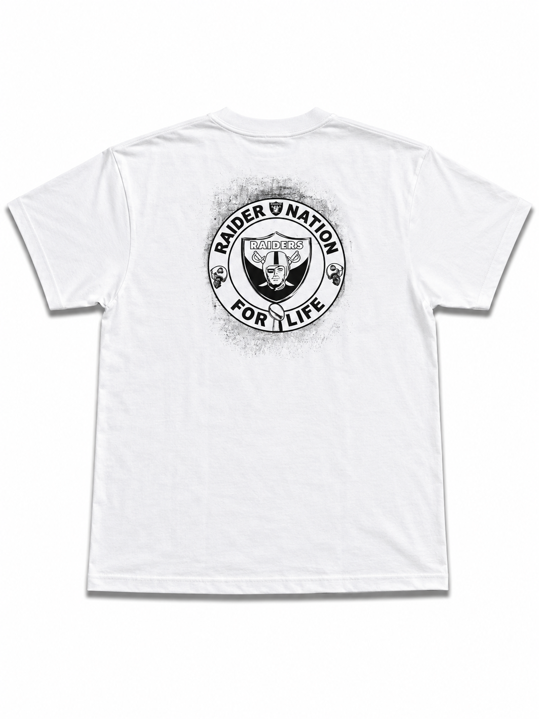 American Printed Tee “Raiders nation_ For Life” / White _ CLEARANCE _