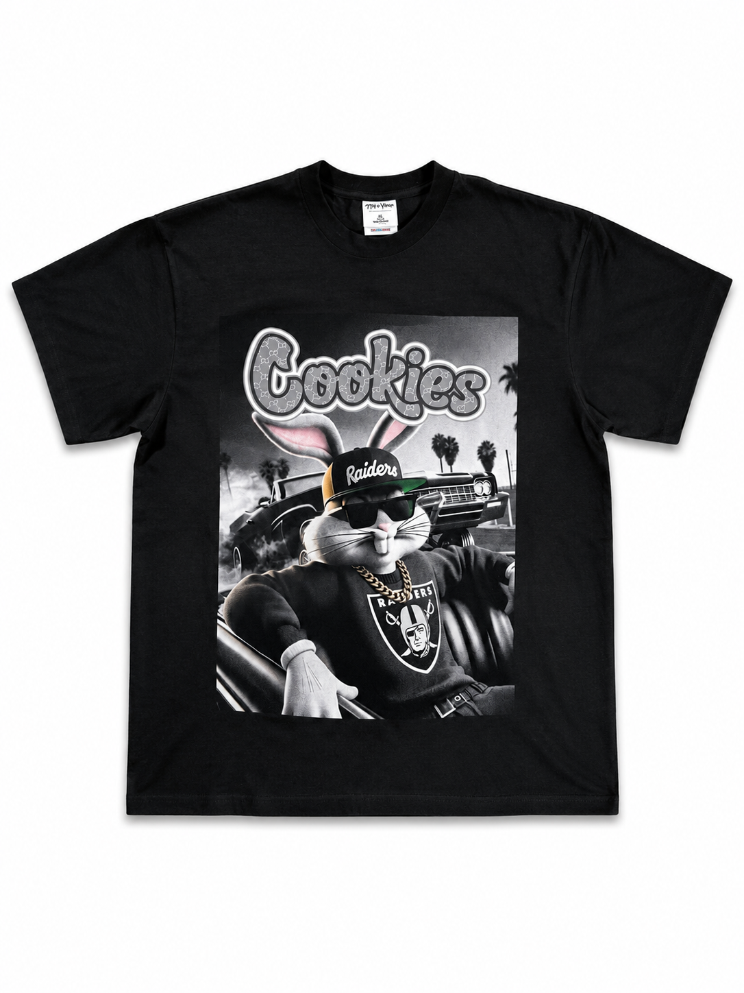 American Printed Tee “Cookies _ Raiders”  Black _ CLEARANCE _