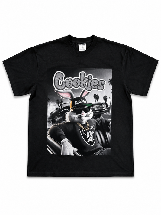 American Printed Tee “Cookies _ Raiders”  Black _ CLEARANCE _