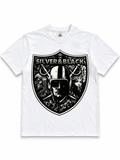 Heavyweight Printed Tee "Raiders, Silver & Black” - White (CLEARANCE)