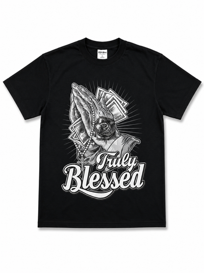 American Printed Tee “Truly Blessed” / Black _ CLEARANCE _