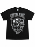 Heavyweight Printed Tee “Raiders, Silver & Black Skull” - Black (CLEARANCE)