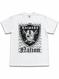 Heavyweight Printed Tee “Raiders Crest Bared Wire” - White (CLEARANCE)
