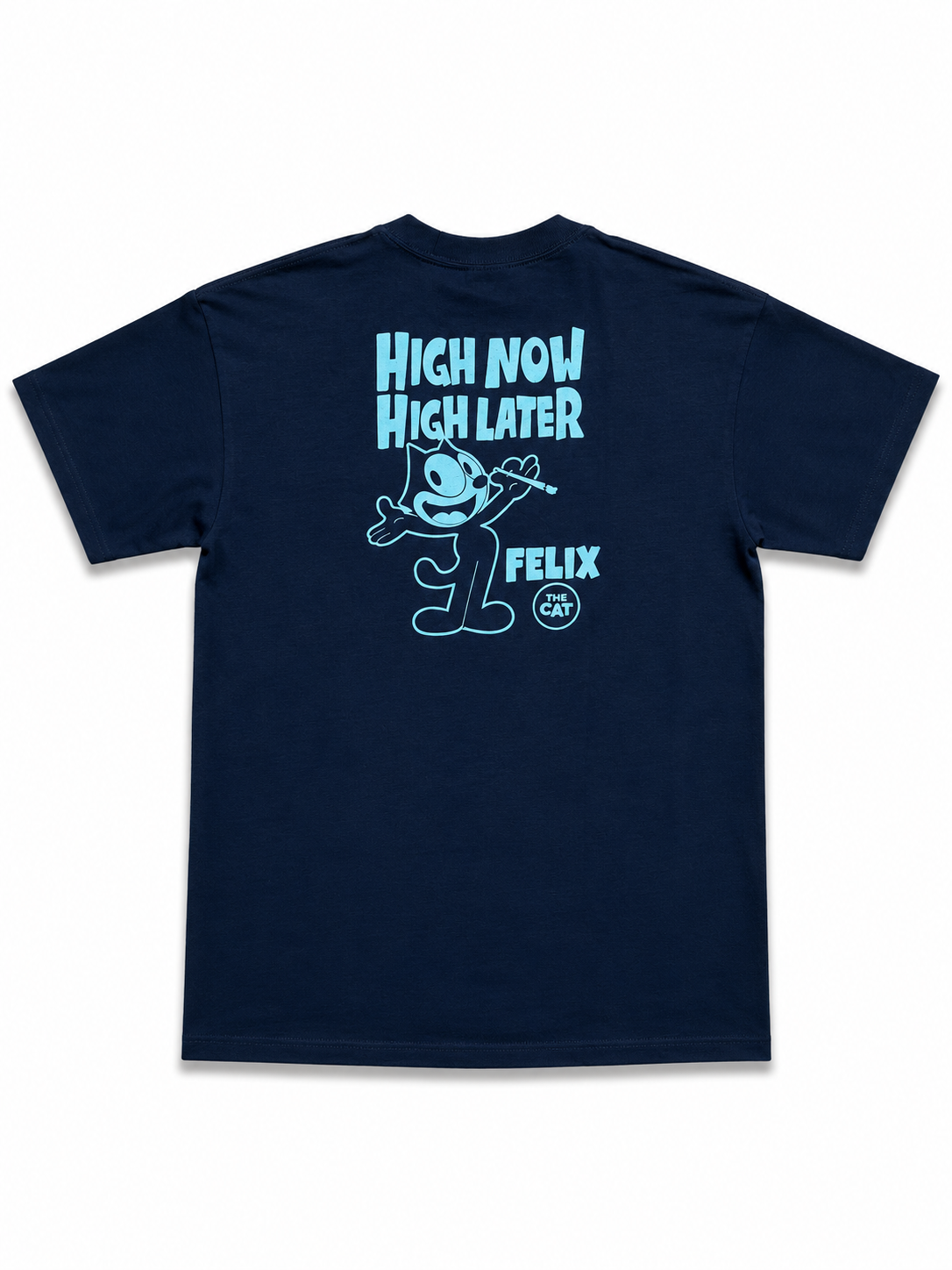 American Printed Tee “High Now High Later_ Felix The Cat”  Black
