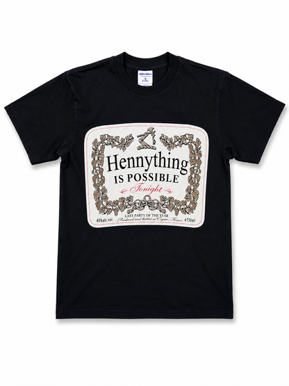 Heavyweight Printed Tee "Hennything is Possible” - Black