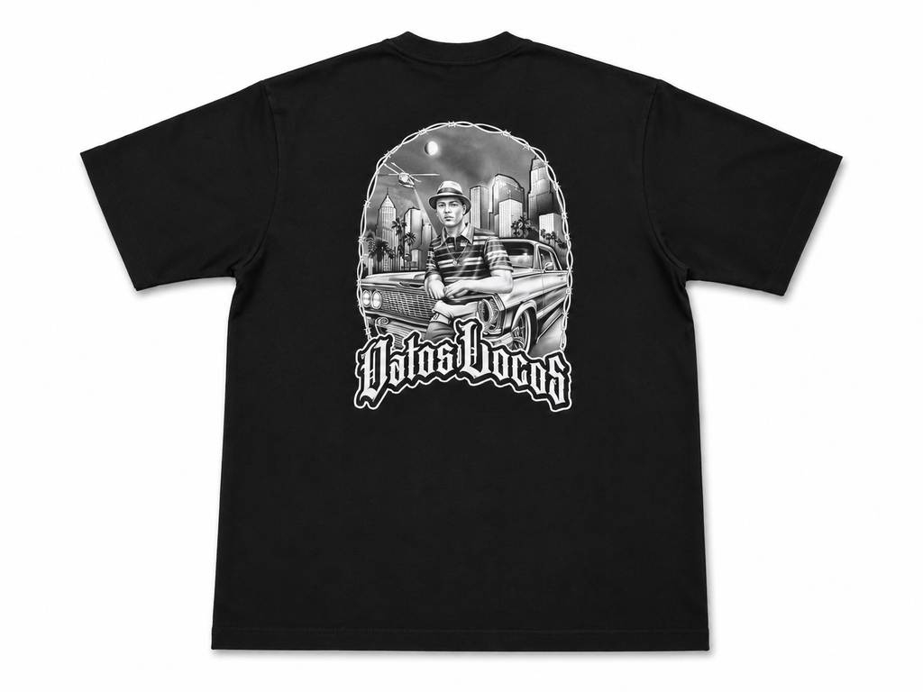 Heavyweight Printed Tee “Vatos Locos” - Black