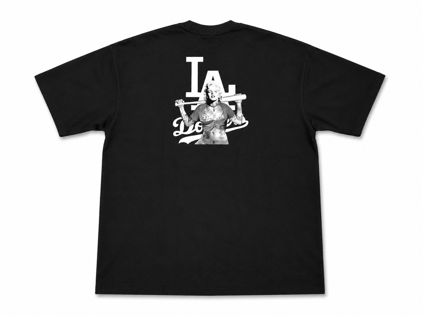 American Printed Tee “LA Dodgers City Marylin” - Black