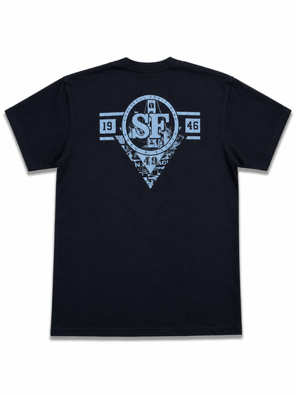 American Printed Tee “San Francisco SF_ Crest” Black _ CLEARANCE _