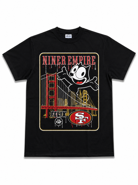 American Printed Tee “San Francisco SF_ Felix The Cat” Black _ CLEARANCE _