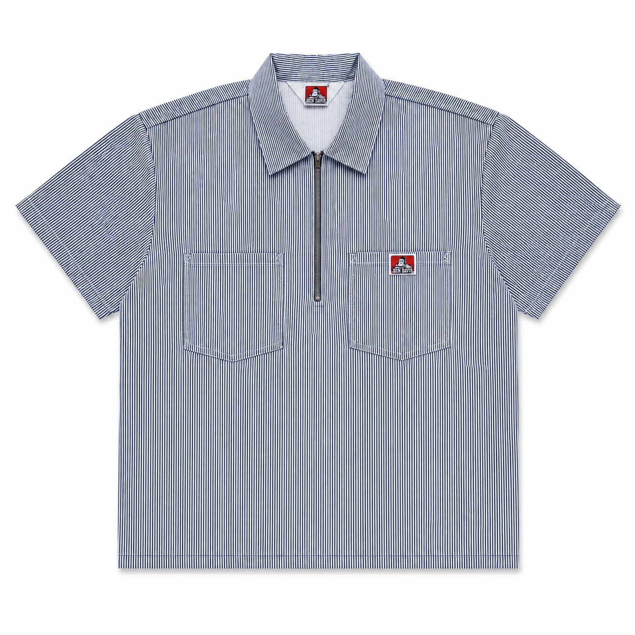 Ben Davis Short Sleeve Striped Quarter Zip