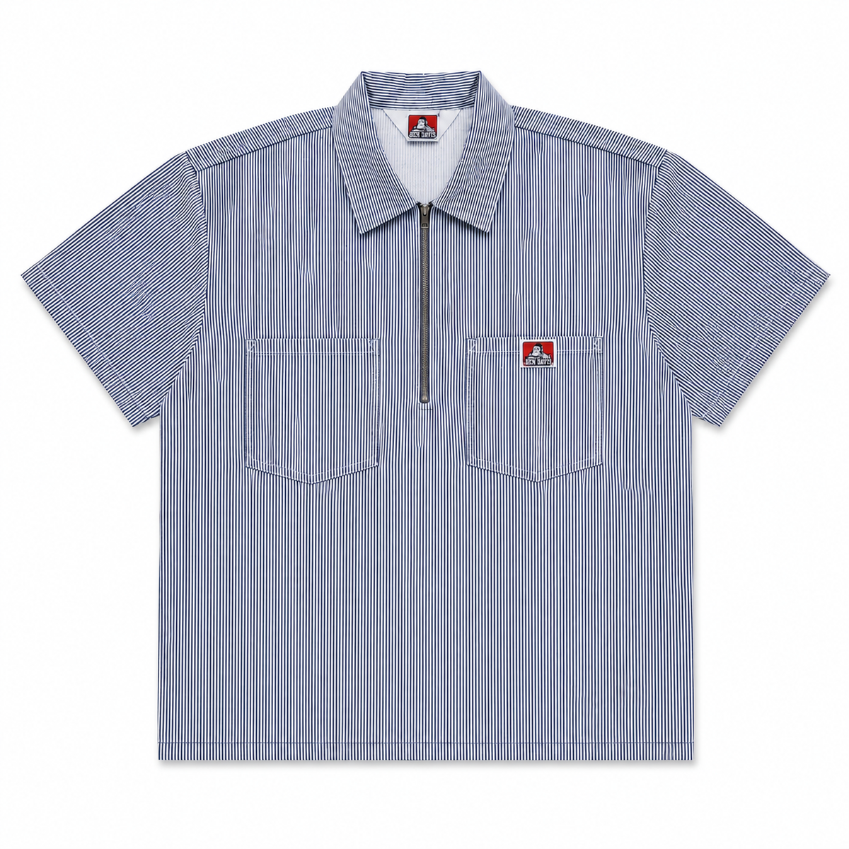 Ben Davis Short Sleeve Striped Quarter Zip