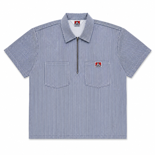 Ben Davis Short Sleeve Striped Quarter Zip