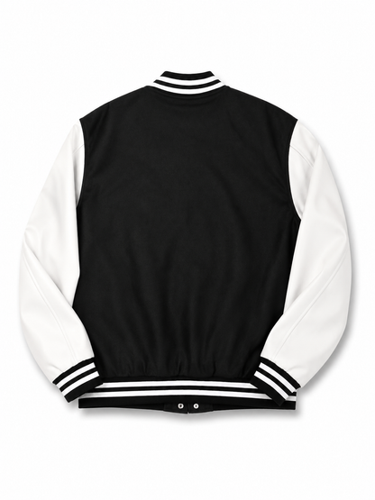 Victorious Padded LA Varsity Jacket - black and white
