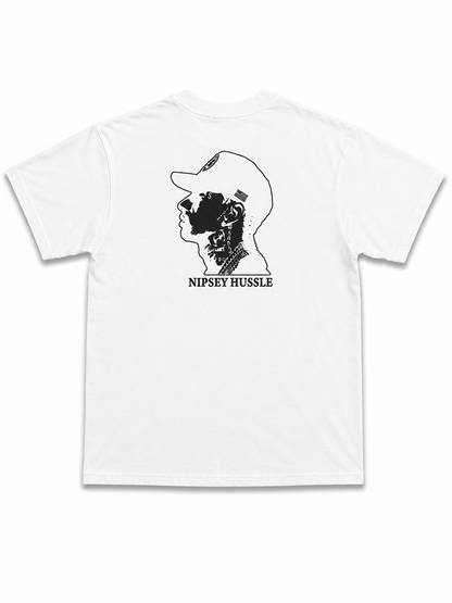 American Printed Tee “Nipsey_ Blue Bandana” White _ CLEARANCE _