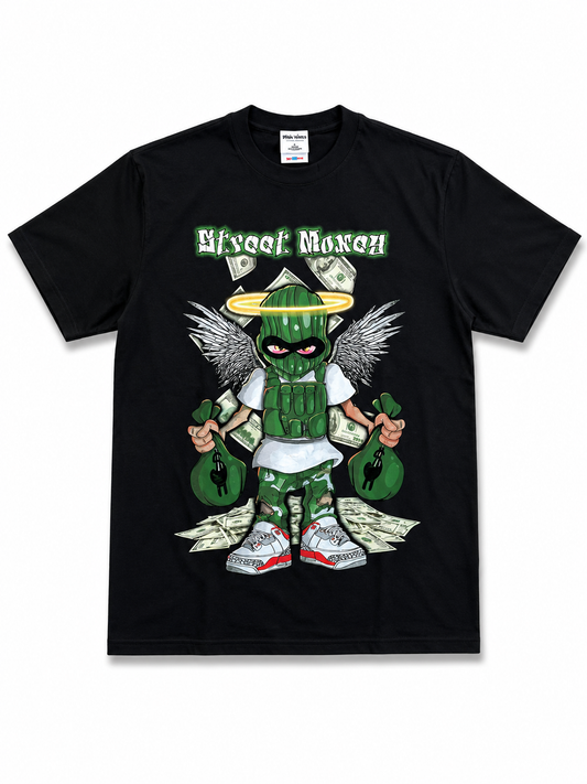 American Printed Tee “Street Money_ Pickle” Black