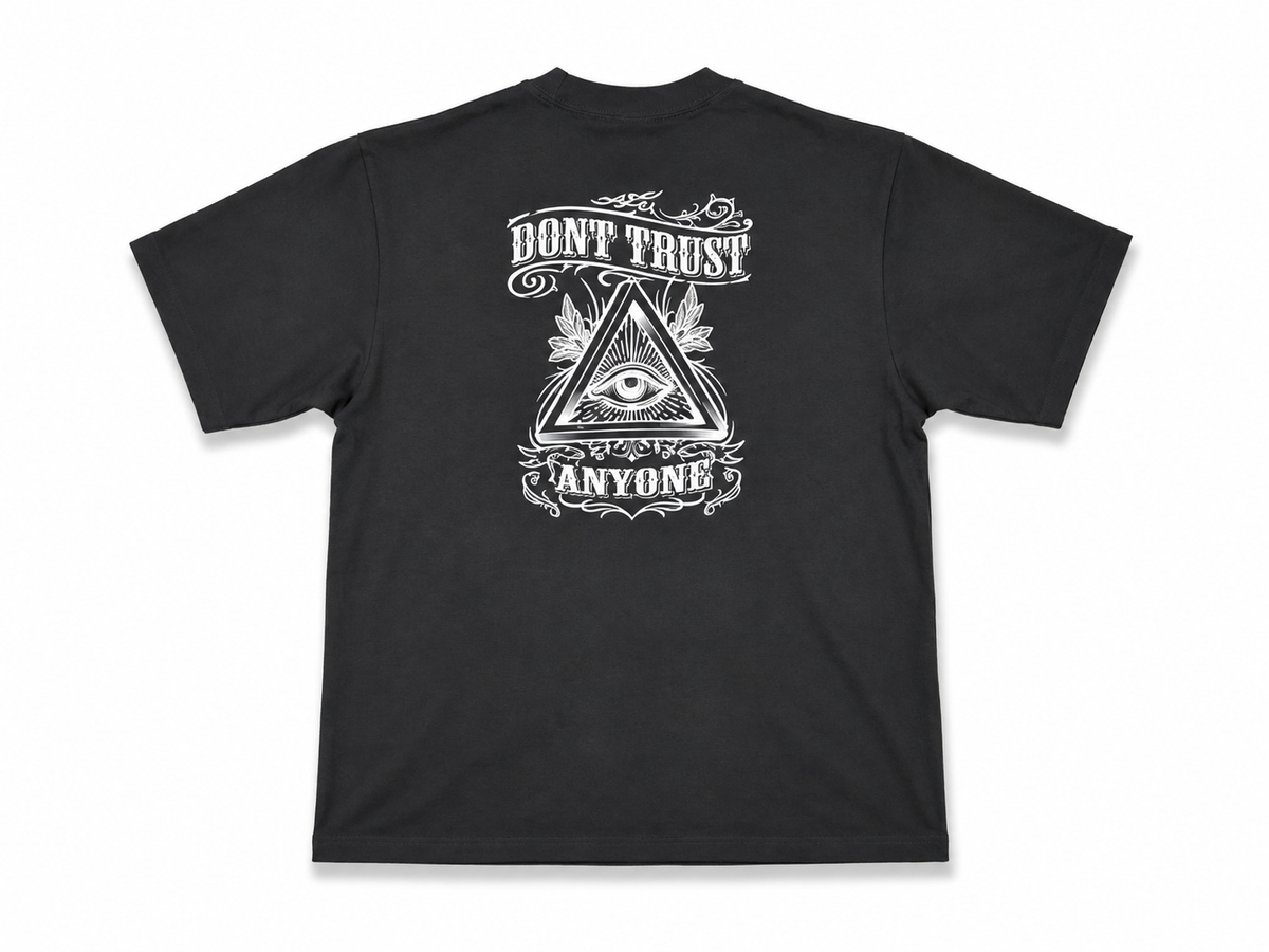 Heavyweight Printed Tee “Trust Nobody” - Black