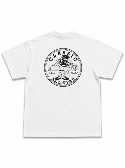 American Printed Tee "Classic All Star” White _ CLEARANCE _