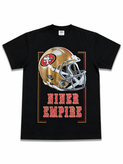 American Printed Tee “San Francisco SF_ Helmet” Black _ CLEARANCE _