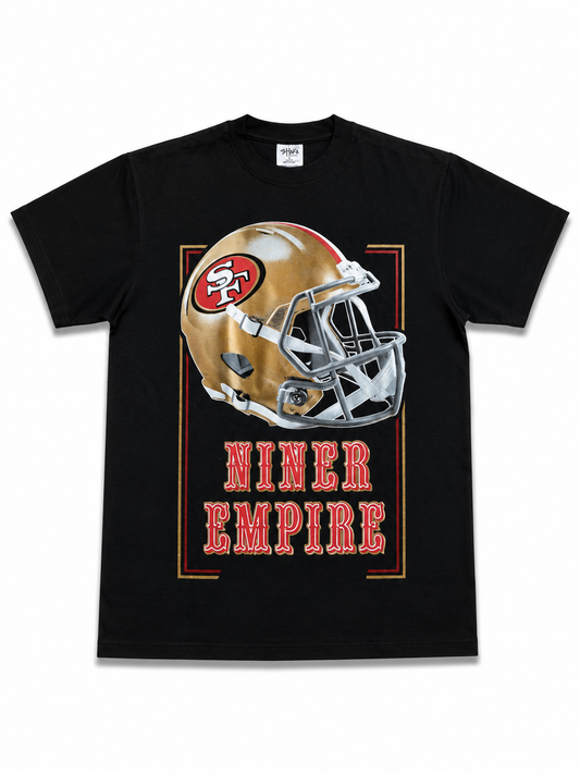 American Printed Tee “San Francisco SF_ Helmet” Black _ CLEARANCE _