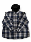Padded Checkered Jacket - Navy/Grey