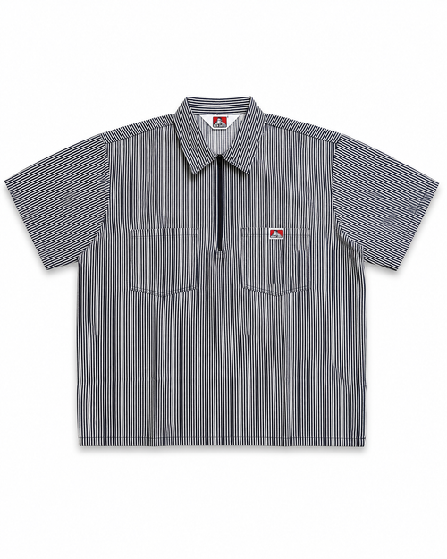 Ben Davis Short Sleeve Striped Quarter Zip