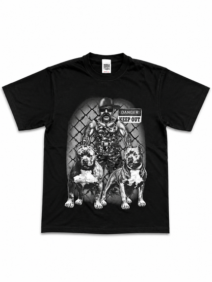 American Printed Tee “American Staff_ Danger” Black _ CLEARANCE _