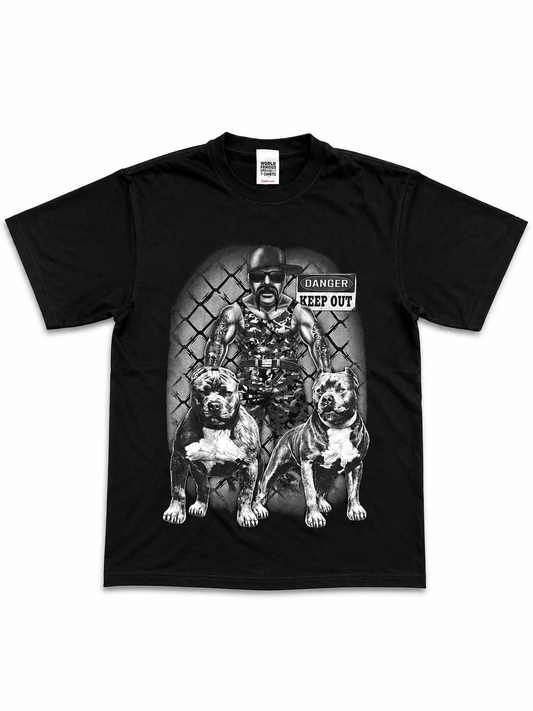 American Printed Tee “American Staff_ Danger” Black