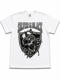 Heavyweight Printed Tee “Raiders Silver & Black Skull” - White  (CLEARANCE)