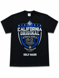 Heavyweight Printed Tee “California, CA Hustle State” - Black (CLEARANCE)