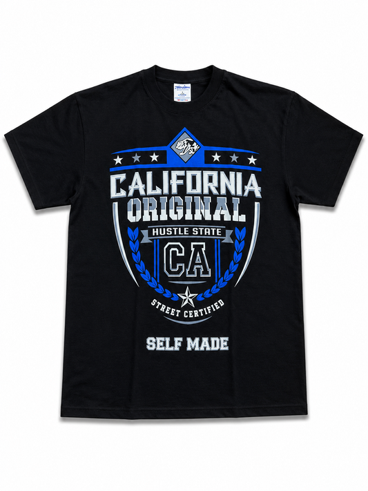 American Printed Tee “California _CA Hustle State” Black _ CLEARANCE _