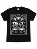 Heavyweight Printed Tee “Family Comes First, Bandana Print” - Black