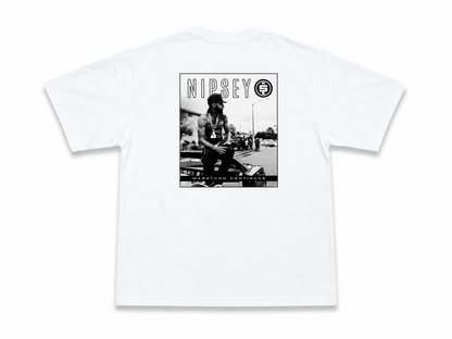 American Printed Tee “Nipsey Marathon Continues” - White