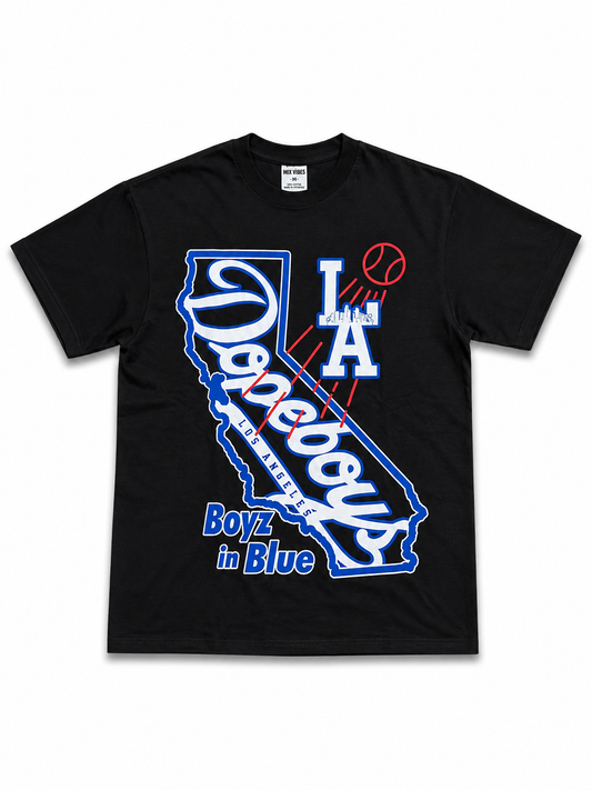 American Printed Tee “LA _ Dopeboys”  Black _ CLEARANCE _
