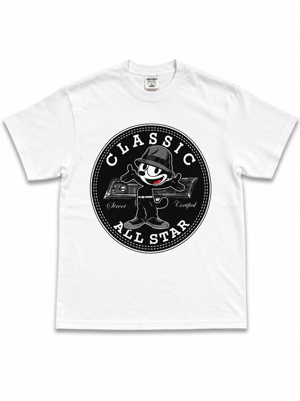 Heavyweight Printed Tee "Classic All Star” - White (CLEARANCE)