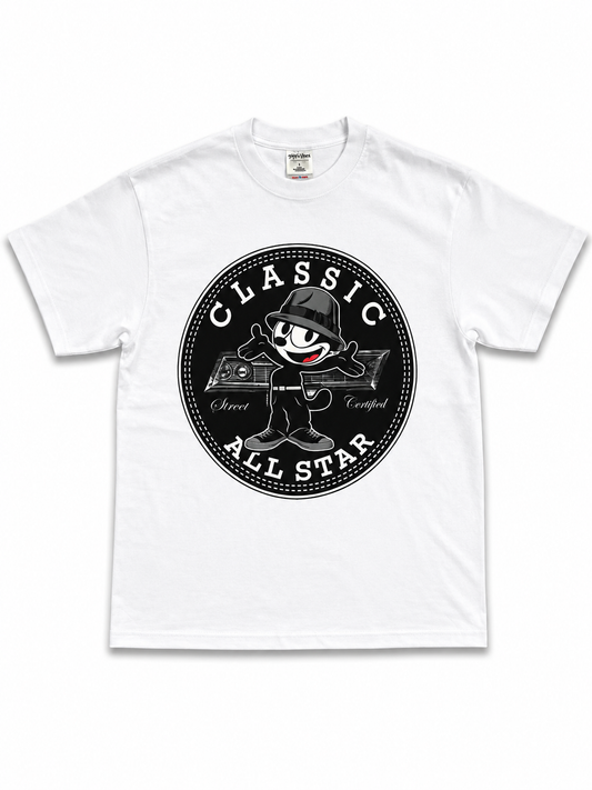 American Printed Tee "Classic All Star” White