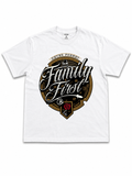 Heavyweight Printed Tee "Family Comes First Crest" - White (CLEARANCE)