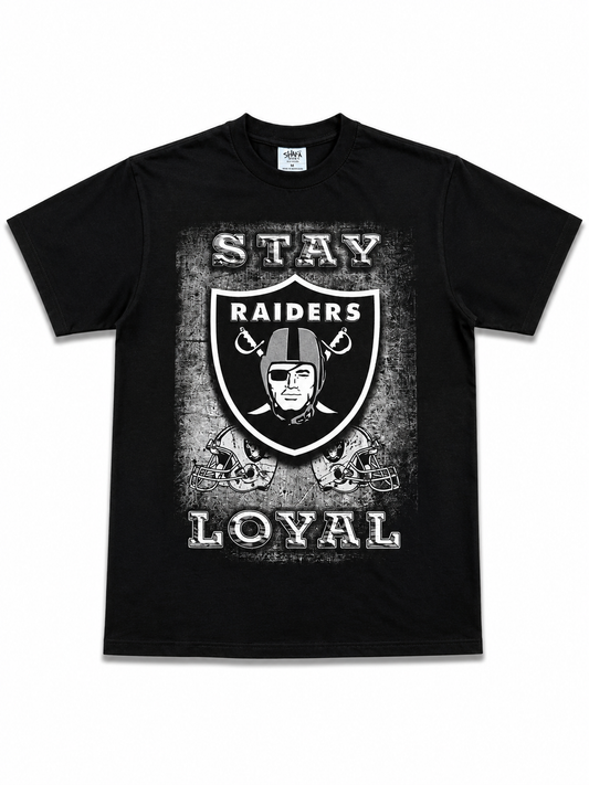 American Printed Tee “Raiders_ Stay Loyal” Black _ CLEARANCE _