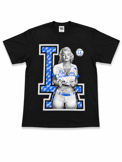 American Printed Tee “LA Dodgers Marilyn Letters”- Black