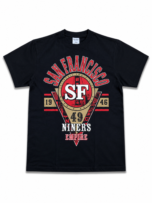 American Printed Tee “San Francisco SF_ Crest” Black _ CLEARANCE _