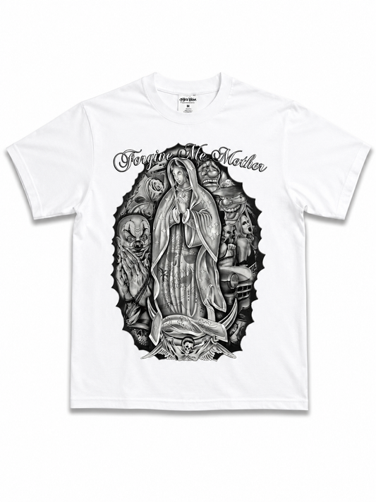American Printed Tee “Forgive Me Mother” White _ CLEARANCE _