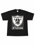 Heavyweight Printed Tee “Raiders Nation” - Black