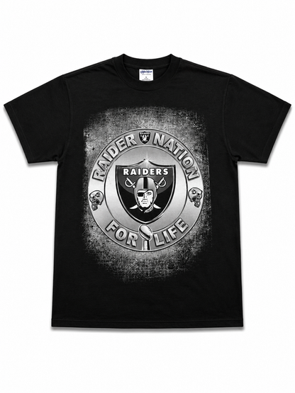 American Printed Tee “Raiders nation_ For Life” / Black _ CLEARANCE _