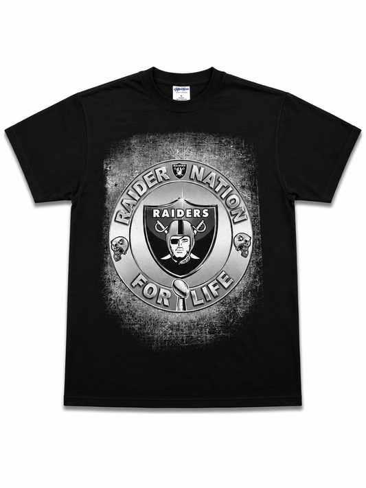 American Printed Tee “Raiders nation_ For Life” / Black _ CLEARANCE _