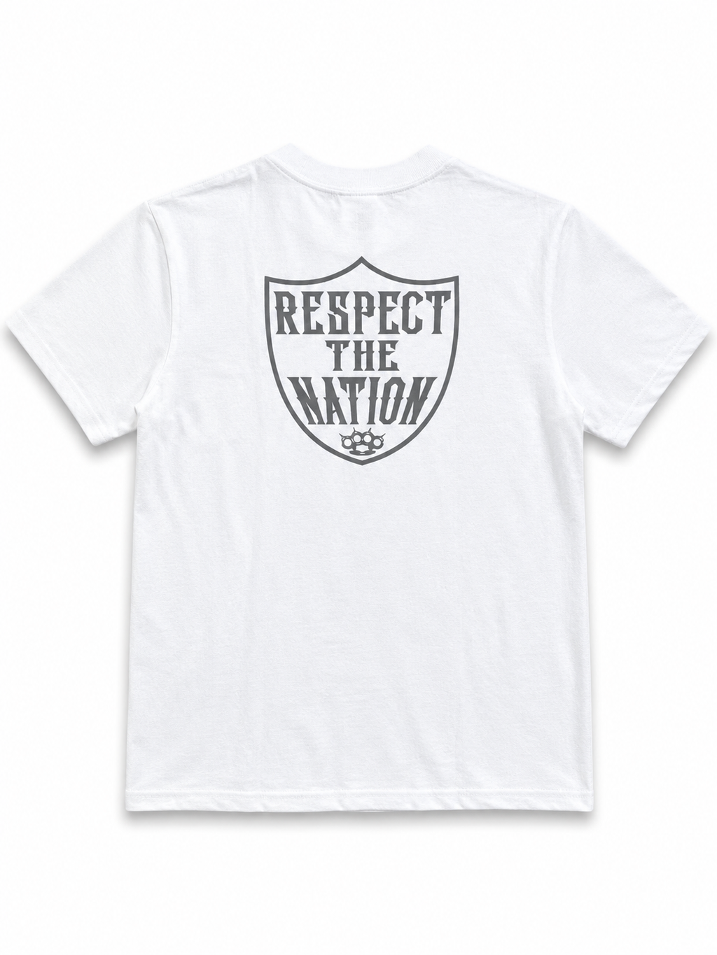 Heavyweight Printed Tee "Raiders, Silver & Black” - White (CLEARANCE)