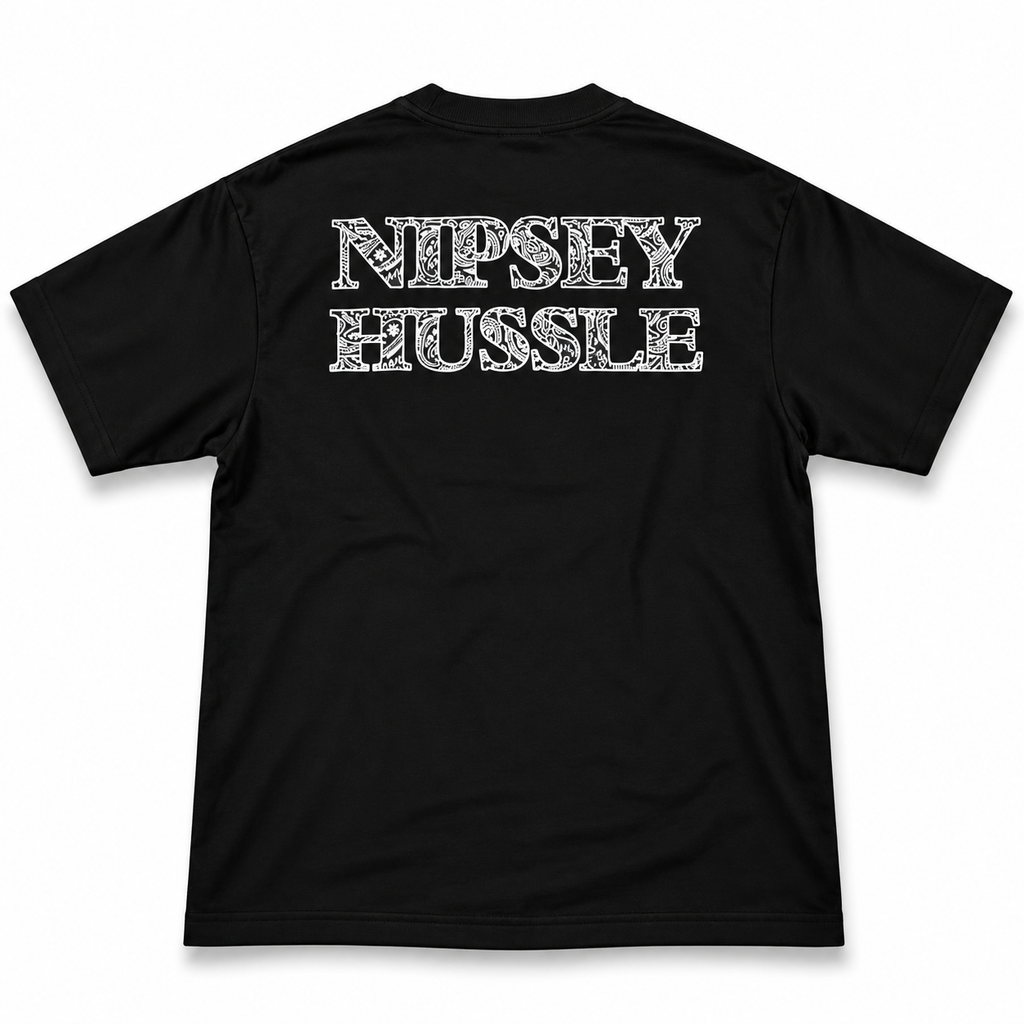 Heavyweight Printed Tee “Nipsey Hussle” - Black