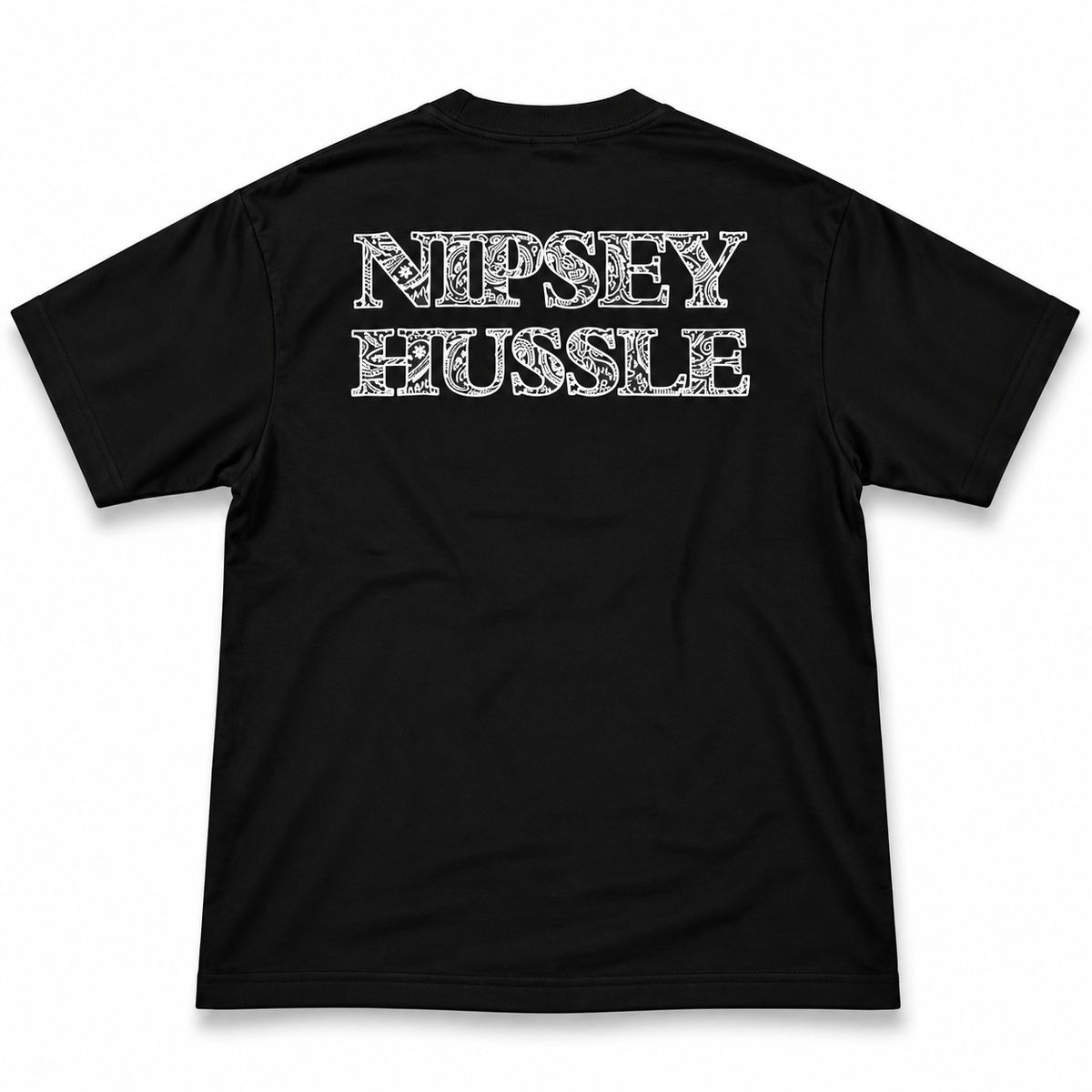 Heavyweight Printed Tee “Nipsey Hussle” - Black