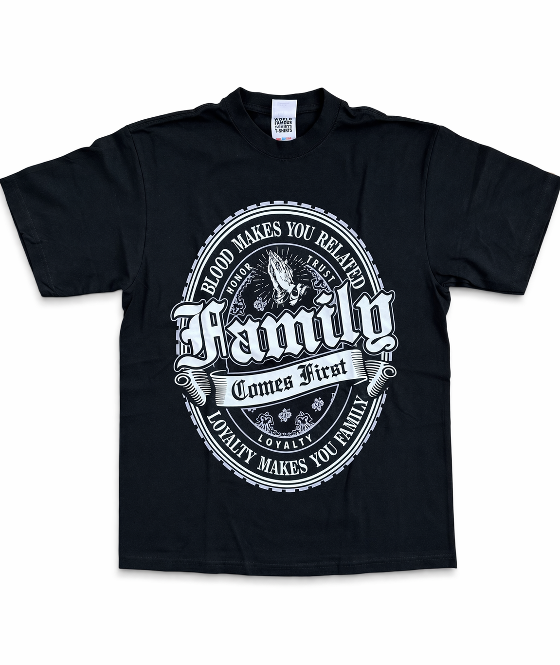 American Printed Tee "Family Comes First_Bottle Crest" _ CLEARANCE _